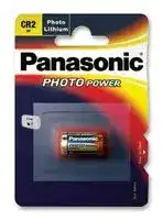CR-2L/1BP.: Battery, 3 V, CR2, Lithium Manganese Dioxide, 850 mAh, Raised Positive and Flat Negative, 1