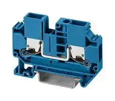 1329494: DIN Rail Mount Terminal Block, 2 Ways, 20 AWG, 8 AWG, 6 mm², Push-X, 41 A