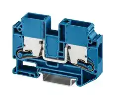 1329673: DIN Rail Mount Terminal Block, 2 Ways, 12 AWG, 4 AWG, 16 mm², Push-X, 76 A