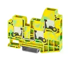 1329606: DIN Rail Mount Terminal Block, 3 Ways, 14 AWG, 6 AWG, 10 mm², Push-X