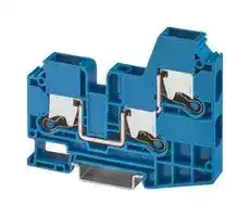 1329605: DIN Rail Mount Terminal Block, 3 Ways, 14 AWG, 6 AWG, 10 mm², Push-X, 57 A