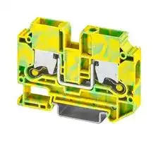 1329550: DIN Rail Mount Terminal Block, 2 Ways, 14 AWG, 6 AWG, 10 mm², Push-X