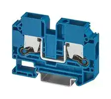1329549: DIN Rail Mount Terminal Block, 2 Ways, 14 AWG, 6 AWG, 10 mm², Push-X, 57 A