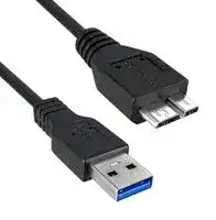 3023005-01M: USB CABLE, 3.0 PLUG A-MICRO B, 1M, BLK