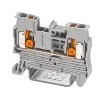 1343106: DIN Rail Mount Terminal Block, 2 Ways, 20 AWG, 12 AWG, 2.5 mm², Push-X, 24 A