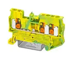 1343123: DIN Rail Mount Terminal Block, 3 Ways, 20 AWG, 12 AWG, 2.5 mm², Push-X