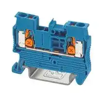 1343114: DIN Rail Mount Terminal Block, 2 Ways, 20 AWG, 12 AWG, 2.5 mm², Push-X, 24 A