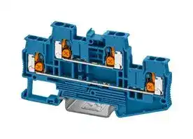 1453899: DIN Rail Mount Terminal Block, 4 Ways, 20 AWG, 12 AWG, 2.5 mm², Push-X, 22 A