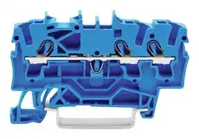 2002-1304: DIN Rail Mount Terminal Block, 3 Ways, 22 AWG, 12 AWG, 4 mm², Clamp