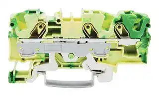 2006-1307: DIN Rail Mount Terminal Block, 3 Ways, 20 AWG, 8 AWG, 6 mm², Clamp