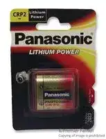 CR-P2L/1BP.: Battery, 6 V, 223A, Lithium Manganese Dioxide, 1.4 Ah, Pressure Contact, 1