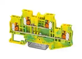 1453897: DIN Rail Mount Terminal Block, 4 Ways, 20 AWG, 12 AWG, 2.5 mm², Push-X