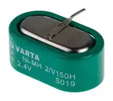 55615602940: Rechargeable Battery, 2.4 V, Nickel Metal Hydride, 150 mAh, Button Cell, PCB Pins, 1