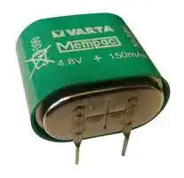 55615604940: Rechargeable Battery, 4.8 V, Nickel Metal Hydride, 150 mAh, Button Cell, PCB Pins, 1