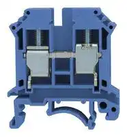 MP012082: DIN Rail Mount Terminal Block, 2 Ways, 24 AWG, 6 AWG, 10 mm², Screw, 76 A