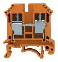 MP012084: DIN Rail Mount Terminal Block, 2 Ways, 24 AWG, 6 AWG, 10 mm², Screw, 76 A