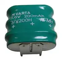 55620303059: Rechargeable Battery, 3.6 V, Nickel Metal Hydride, 210 mAh, PCB Pins, 1