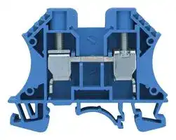 MP012087: DIN Rail Mount Terminal Block, 2 Ways, 16 AWG, 6 AWG, 10 mm², Screw, 57 A