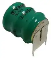 55707303059: Rechargeable Battery, 3.6 V, Nickel Metal Hydride, 65 mAh, PCB Pins, 1