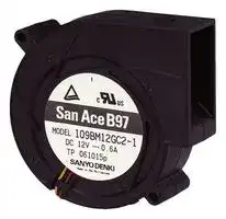 9BMB12P2F01: Fan Blower, 12 VDC, DC, 97 mm, 33 mm, 36.7 CFM