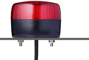 861502313: Beacon, Flashing/Steady, Red, 240 VAC, IP67 / IP69, 55 mm H, 75 mm Lens, PCL Series