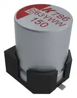 A786MS107M1JLAV015: Hybrid Aluminium Electrolytic Capacitor, Anti-Vibration, 100 µF, ± 20%, 63 V, Radial Can - SMD