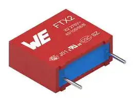 890324026027: Safety Capacitor, Metallized PP, Radial Box - 2 Pin, 1 µF, ± 10%, X2, Through Hole