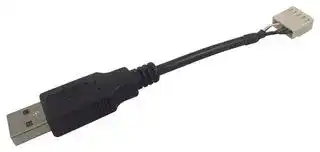 14193: USB Cable, Type A Plug to Board-In Crimp Terminal, 100 mm, 4 ", USB 2.0, Black