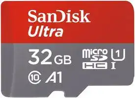 SDSQUAR-032G-GN6MA: Flash Memory Card, MicroSDHC Card, UHS-1, Class 10, 32 GB, SanDisk Ultra