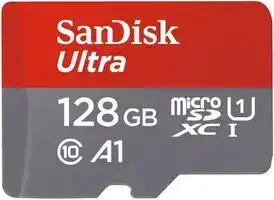 SDSQUAR-128G-GN6MA: Flash Memory Card, MicroSDXC Card, UHS-1, Class 10, 128 GB, SanDisk Ultra