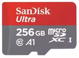 SDSQUAR-256G-GN6MA: Flash Memory Card, MicroSDXC Card, 256 GB, Class 10, UHS-I U1, A1