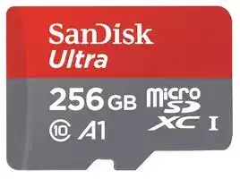 SDSQUAR-256G-GN6MA: Flash Memory Card, MicroSDXC Card, 256 GB, Class 10, UHS-I U1, A1