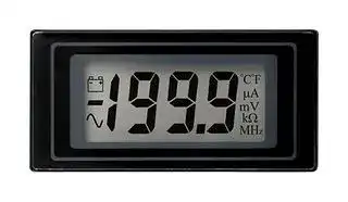 DPM 500S: Digital Panel Meter, DC Millivolts, 3-1/2Digits, 0-200mV, 12.5mm Digit Height, 6.5V