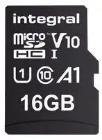 INMSDH16G-100V10: Flash Memory Card, MicroSDHC Card, 16 GB, Class 10, UHS-I U1, A1