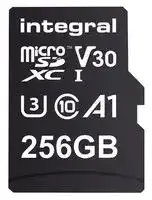 INMSDX256G-100/90V30: Flash Memory Card, MicroSDXC Card, 256 GB, Class 10, UHS-I U3, V30, A1