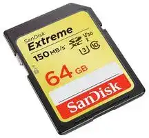 SDSDXV6-064G-GNCIN: Flash Memory Card, SDXC Card, 64 GB, Class 10, UHS-I U3, V30