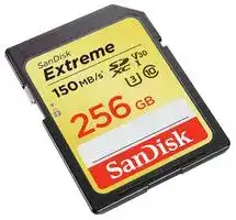 SDSDXV5-256G-GNCIN: Flash Memory Card, SDXC Card, 256 GB, Class 10, UHS-I U3, V30