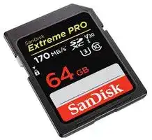 SDSDXXY-064G-GN4IN: Extreme Pro SDXC Class 10 U3 V30, 64GB up to 170MB/s