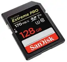 SDSDXXY-128G-GN4IN: Extreme Pro SDXC Class 10 U3 V30, 128GB up to 170MB/s