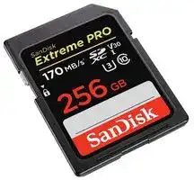 SDSDXXY-256G-GN4IN: Extreme Pro SDXC Class 10 U3 V30, 256GB up to 170MB/s