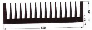 SK 85 50 SA: Heat Sink, Standard Extruded, Black Anodized, 1.4 °C/W, 160 mm, 40 mm, 50 mm