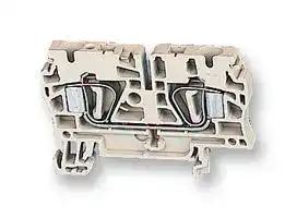 160851 ZDU2.5: DIN Rail Mount Terminal Block, 2 Ways, 30 AWG, 12 AWG, 4 mm², Clamp, 24 A