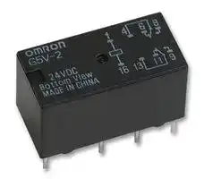 G5V-2  DC24: Signal Relay, 24 VDC, DPDT, 2 A, G5V-2 Series, Through Hole, Non Latching