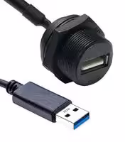 UA-30PMFL-SC7B20: USB CABLE ASSY, 3.0 A RCPT-PLUG, 7.8"