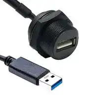 UA-30PMFL-SC7B20: USB CABLE ASSY, 3.0 A RCPT-PLUG, 7.8"