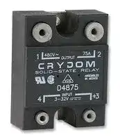 D4875: Solid State Relay, SPST-NO, 75 A, 530 Vrms, Panel Mount, Screw, Zero Crossing