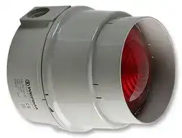 89010000: Beacon, Red, Steady, 25W, 240VAC, IP65, 115mm Dia., 154mm Height