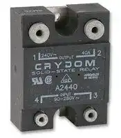 A2440: Solid State Relay, SPST-NO, 40 A, 280 VAC, Panel Mount, Screw, Zero Crossing