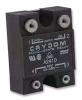 A2410: Solid State Relay, SPST-NO, 10 A, 280 VAC, Panel Mount, Screw, Zero Crossing