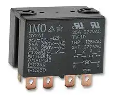 HY2A124DC: General Purpose Relay, HY Series, Power, Non Latching, DPST-NO, 24 VDC, 25 A